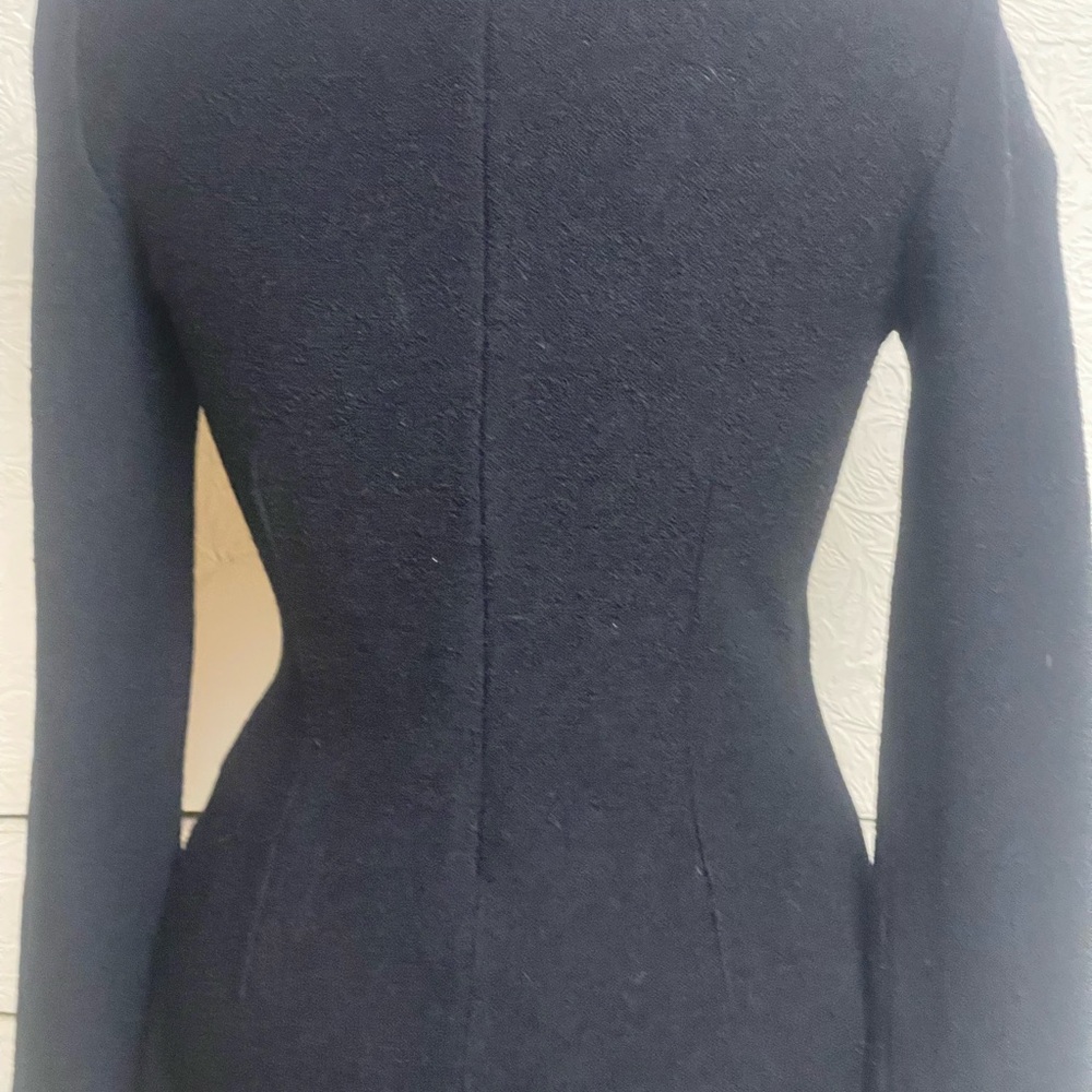 St. John Black Long Sleeve Dress with Brooch - Picture 4 of 7